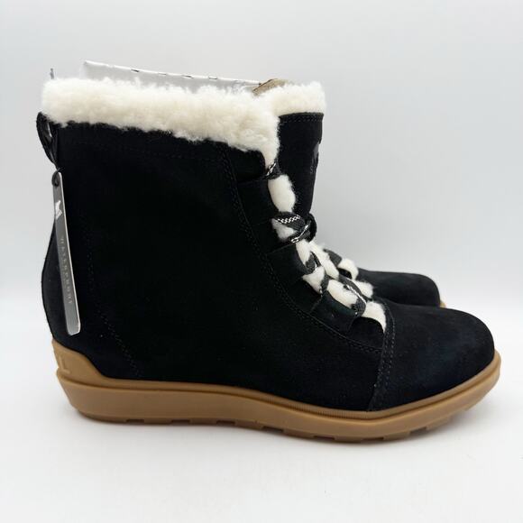 SOREL Womens Evie II Cozy Booties US 11 EU 42 Black Waterproof Leather NIB - Picture 4 of 13